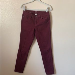 Maroon Curvy Skinny Jeans